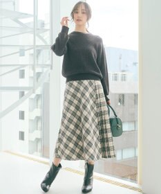 ANY SIS 【洗える】サイドプリーツチェックフレア スカート