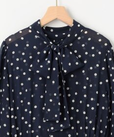 組曲 S 【前後着用可】シフォンオーガンプリント ボウタイワンピース