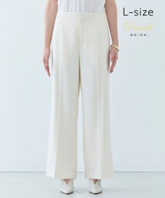 BEIGE， 【洗える・L-size】CAROLE / リネンライクフルレングスワイドパンツ