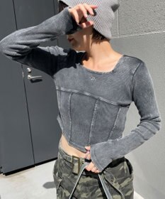 WEGO ヴィンテージウォッシュコルセットデザイントップス