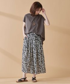 ANY L 【吸水速乾/シワになりにくい/アンチピリング】バックフレアフレンチスリーブカットソー