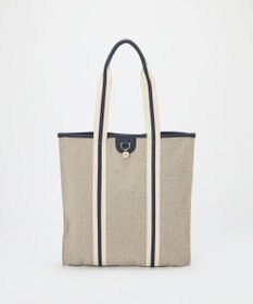 TOPKAPI 【TREASURE TOPKAPI】レザーコンビ ストライプハンドル スリム トートバッグ　A4 / 軽量