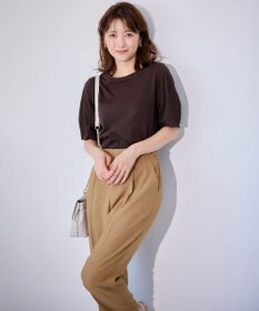 ANY SIS L 【汗ジミ防止・UVケア】アーモンドスリーブ カットソー