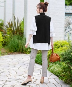 Tiaclasse L 【洗える】着回し自在のニットベスト＆フレア袖チュニックセット