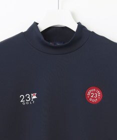 23区GOLF 【MEN】【吸水速乾・UVケア】袖ライン モックネックシャツ