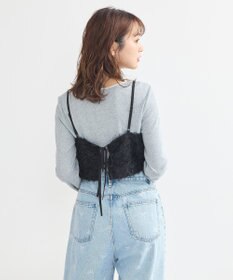 earth music&ecology フリンジミックスチュールビスチェ