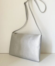 Hekhèr Le Style de Vie 新素材・新色追加【日本製】シュリンクレザー スクエアショルダーバッグ シルバー