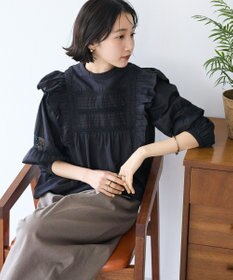 CRAFT STANDARD BOUTIQUE フリル使いマニーレースピンタックブラウス