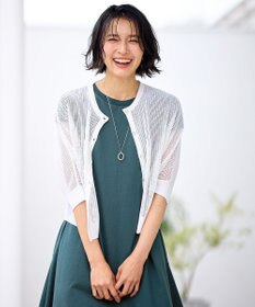 ANY L メッシュパターンニットカーディガン