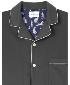 une nana cool 【綿混】ハイゲージダブルエアー メンズ長袖開襟 MADE WITH LIBERTY FABRIC