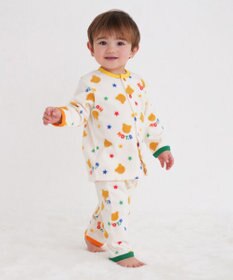 MIKI HOUSE HOT BISCUITS 【80-120cm】 カラフルパイピング フリース ルームウェア