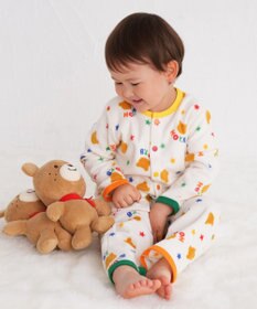 MIKI HOUSE HOT BISCUITS 【80-120cm】 カラフルパイピング フリース ルームウェア