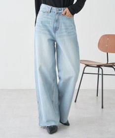 earth music&ecology 【セルフカット可】ワイドデニムパンツ