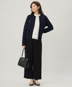 J.PRESS LADIES パウダリーツイルレースコンビ カットソー