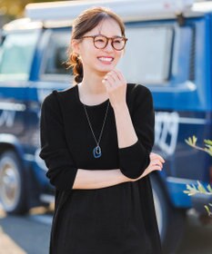 Tiaclasse L 【洗える】ヴィンテージサテンドッキングニットチュニック