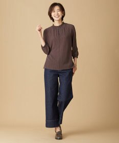 J.PRESS LADIES L 【洗える】 10oz Stretch Denim セミワイド パンツ