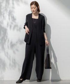 23区 L 【一部店舗限定/吸水速乾/UVカット/接触冷感/洗える】ストレッチジョーゼット オールインワン