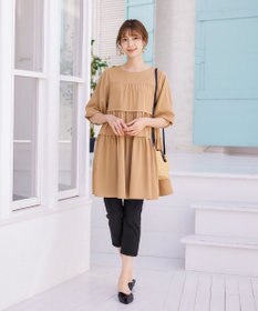 Tiaclasse 【日本製】キラキラ輝く石付きの大人カジュアルなフープ＆バーネックレス