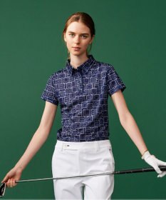 23区GOLF 盛夏対応のマルチ機能【接触冷感・UVケア・吸水速乾】【WOMEN】総ロゴ カノコシャツ