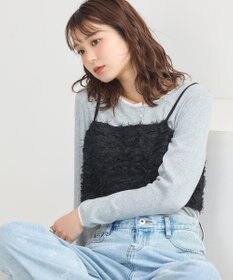 earth music&ecology フリンジミックスチュールビスチェ