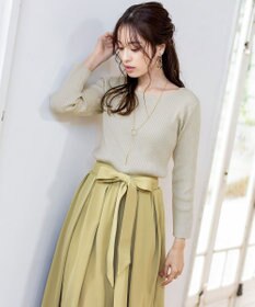 Tiaclasse 【日本製】キラキラ輝く石付きの大人カジュアルなフープ＆バーネックレス