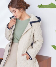 Tiaclasse ピーチスキン2wayキルティングロングコート