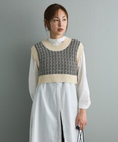 CRAFT STANDARD BOUTIQUE ジャガードショートニットベスト