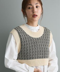 CRAFT STANDARD BOUTIQUE ジャガードショートニットベスト