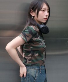 WEGO グラフィックレースアップちびT