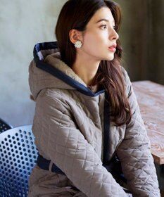 Tiaclasse ピーチスキン2wayキルティングロングコート