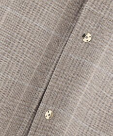 自由区 L 【17号サイズまで展開・カタログ掲載】ウールリバーチェック柄ノーカラー コート