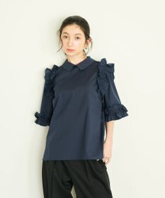 #Newans ロマンティックフリルディテールシャツ