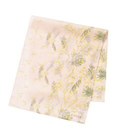 MOONBAT 【シルク100%】FURLA (フルラ) ミモザ シルクシフォンプリントスカーフ 150cm×35cm  手洗い可能