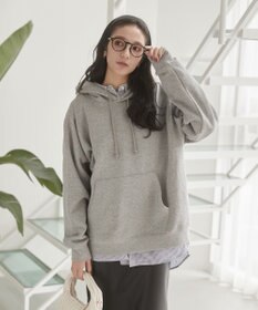 WEGO 【ユニセックス着用ITEM/裏起毛】リラックスフィットスウェットプルパーカー