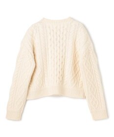 BEIGE， RULE / ウールカシミヤアラン編みクロップドニット