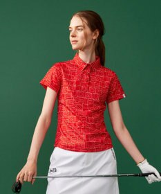 23区GOLF 盛夏対応のマルチ機能【接触冷感・UVケア・吸水速乾】【WOMEN】総ロゴ カノコシャツ