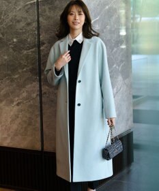23区 【WEB&一部店舗限定】ウールモッサ チェスターコート スカイブルー系