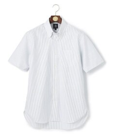 J.PRESS MEN 【PREMIUM PLEATS / 形態安定】ターコイズストライプ 半袖シャツ / B.D.