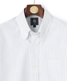 J.PRESS MEN 【PREMIUM PLEATS / 形態安定】ターコイズストライプ 半袖シャツ / B.D.