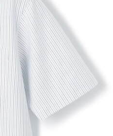 J.PRESS MEN 【PREMIUM PLEATS / 形態安定】ターコイズストライプ 半袖シャツ / B.D.