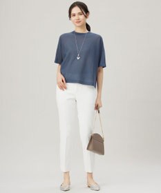 自由区 【アンサンブル対応・洗える】ドライシアーファインゲージクロップド丈 ニット