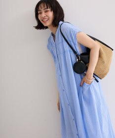 Green Parks フレンチスリーブシャーリングワンピース
