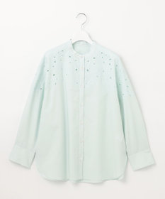 自由区 L 【洗える】テンセルコットンエンブロイダリーシャツ ブラウス