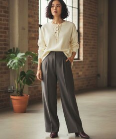 OP／FILA 【ocean pacific】らくティブ/ヘンリーネックワッフルロンT