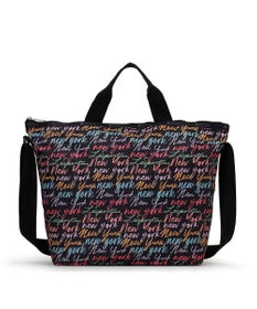 LeSportsac DELUXE EASY CARRY TOTE/NYCスクリプトブラック
