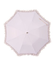 MOONBAT 【ランバン オン ブルー（LANVIN en Bleu）】晴雨兼用折りたたみ日傘　ビジュー付きオーガンジーフリル