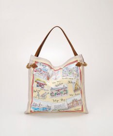 TOPKAPI 【TREASURE TOPKAPI】マイルドサテン スカーフ柄 トートバッグ スーベニアプリント