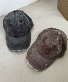 WEGO トライバルロゴダメージピグメントキャップ