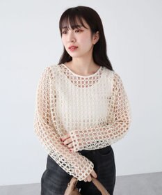 Green Parks ・ＳＵＧＡＲ　ＳＰＯＯＮ　フラワーメッシュプルオーバー