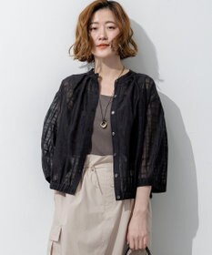 23区 【先行予約】シャドーシアーチェック 2WAY ブラウス